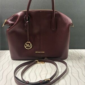 PreOwned Authentic Michael Kors Burgundy Large Leather Handbag